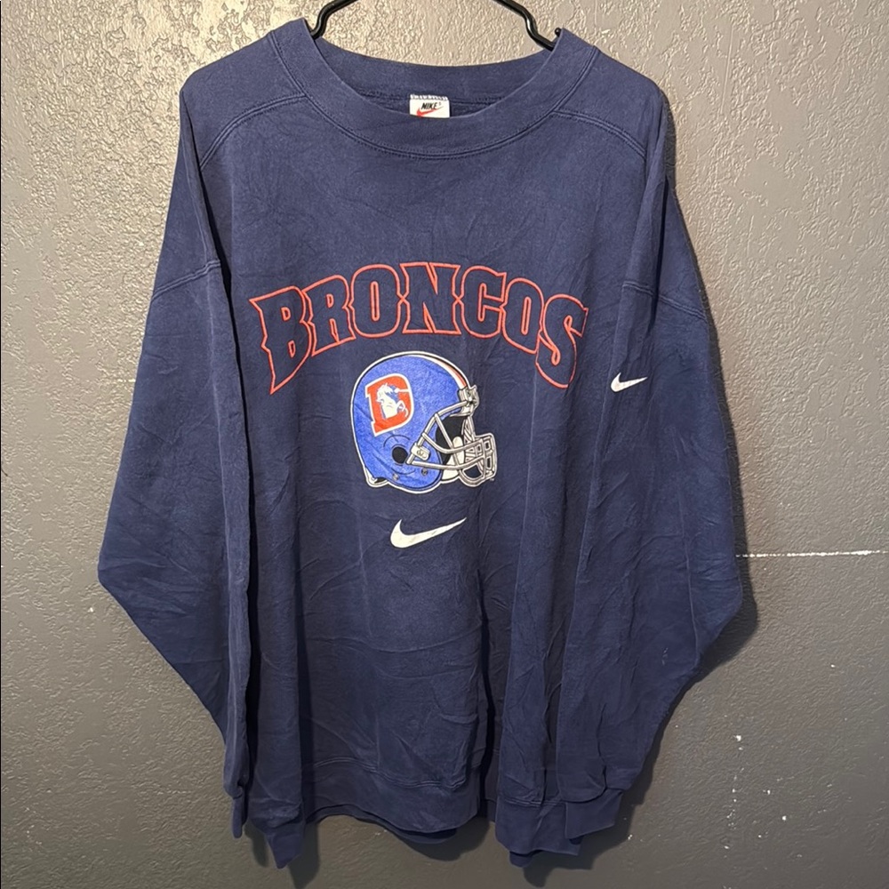 Vintage Nike Broncos Blue Crewneck